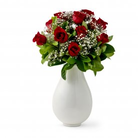 White Memorial Vase